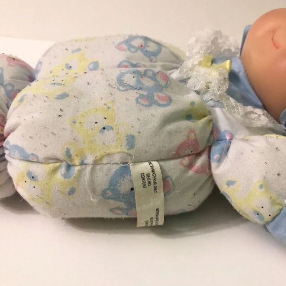 Vintage Baby Doll Plush Rubber Face 13 Inch Tall Puffalump Style Doll - Picture 11 of 16